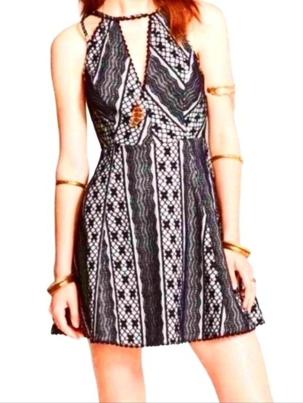 Free People ($185) Miss Connections Sleeveless Skater Dress Size 4